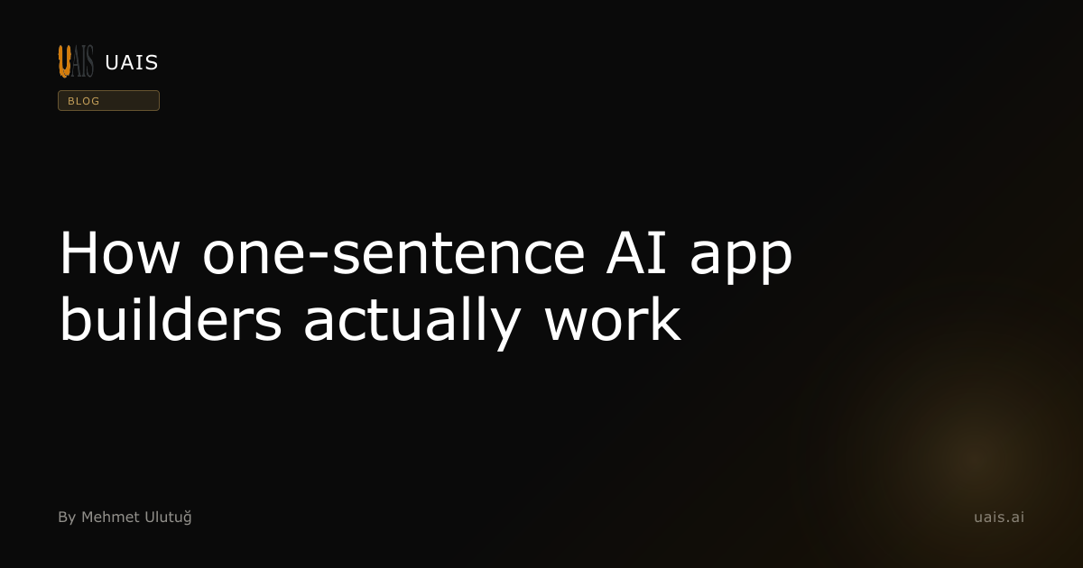 How one-sentence AI app builders actually work