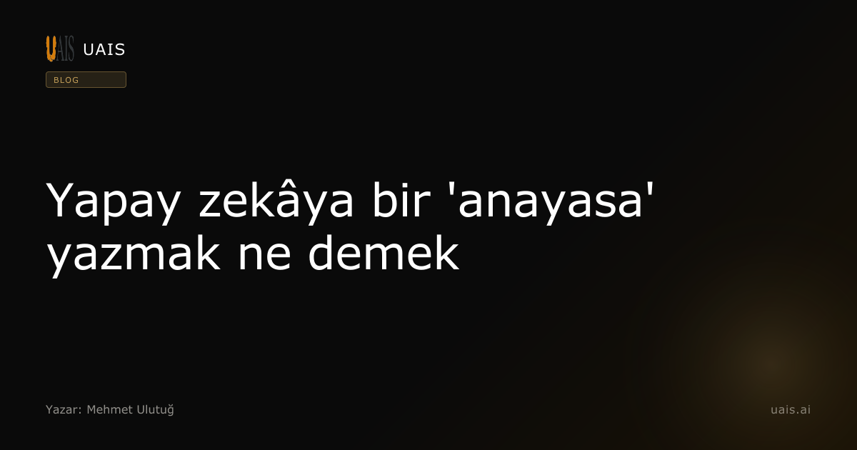 Yapay zekâya bir 'anayasa' yazmak ne demek